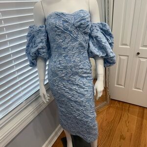 Elegant Blue Off-Shoulder Dress